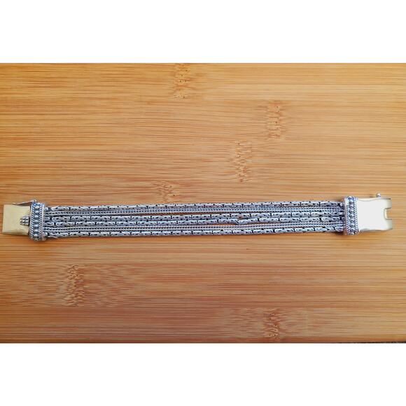 Silpada Multistrand Byzantine Wheat Chain Bracelet 925 Sterling Silver 7.5" M - Picture 7 of 7